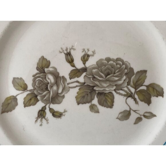 Crown Staffordshire Salad Plate Gray Blossoms Blue Replacement Vintage - Picture 2 of 8